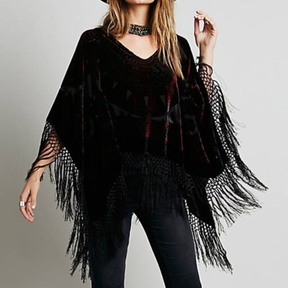 Free People Accessories - Free People Janis Velvet Pullover Poncho